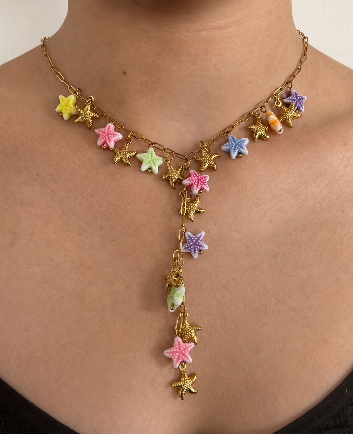 Collier Etoiles de mer multicolores